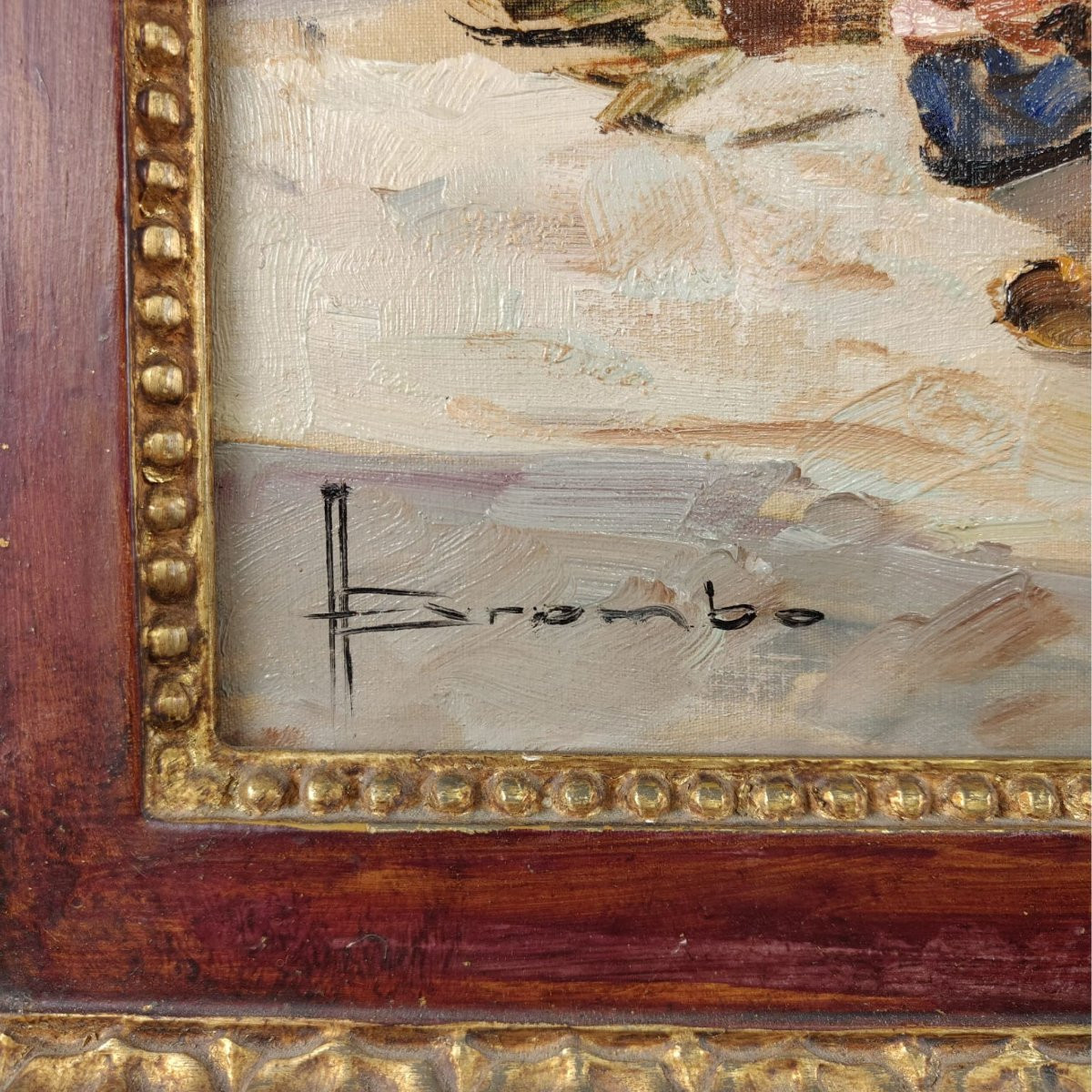 Angelo Brombo “riva Di Pellestrina, Venice”, Oil On Canvas, 1960-photo-6