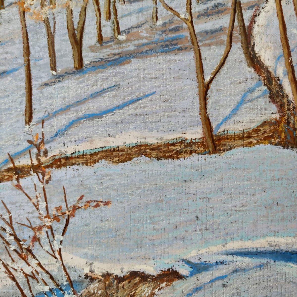 Oil On Canvas – Snowy Landscape – C. 1950 – Francesco Zonghi Lotti – Italy-photo-2