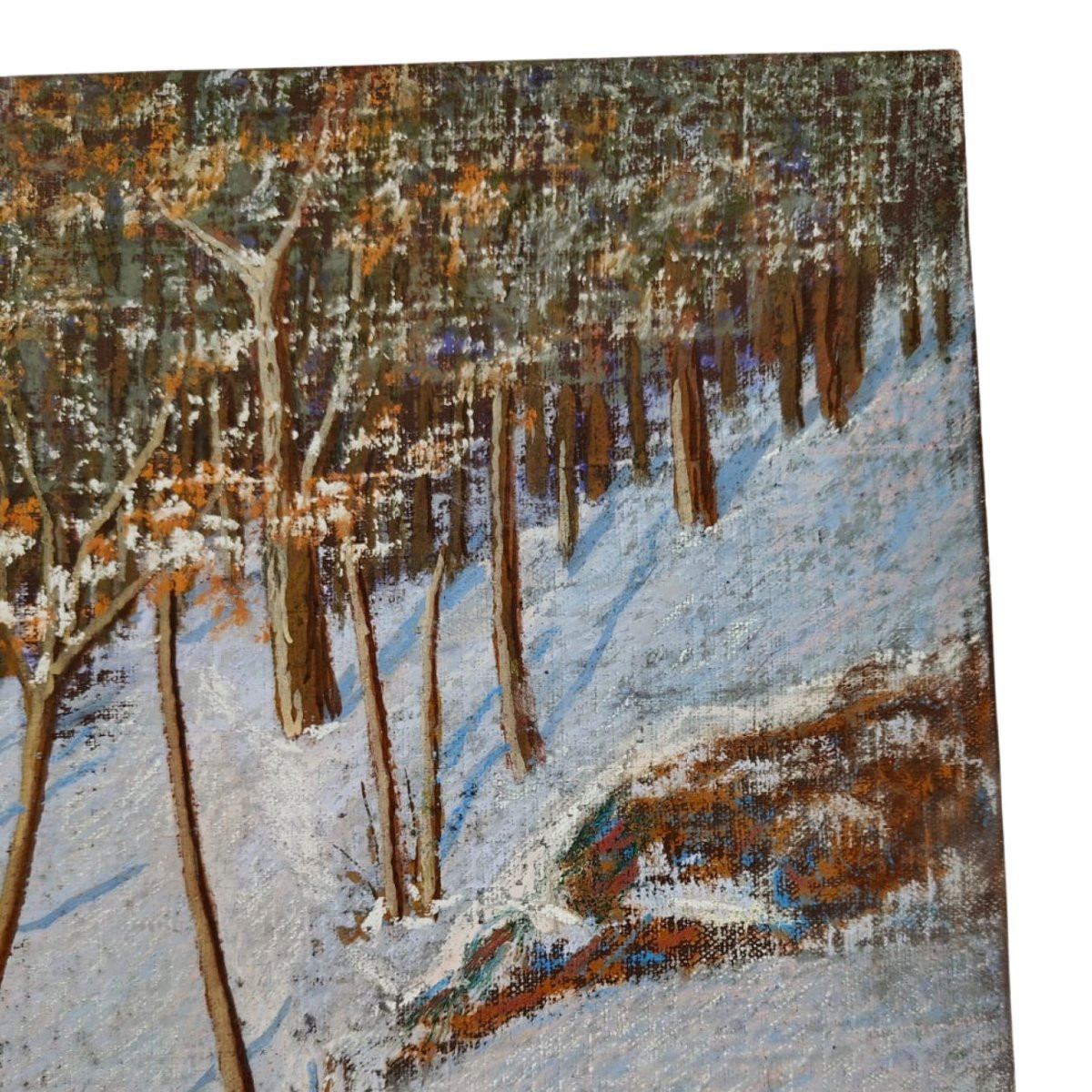 Oil On Canvas – Snowy Landscape – C. 1950 – Francesco Zonghi Lotti – Italy-photo-3