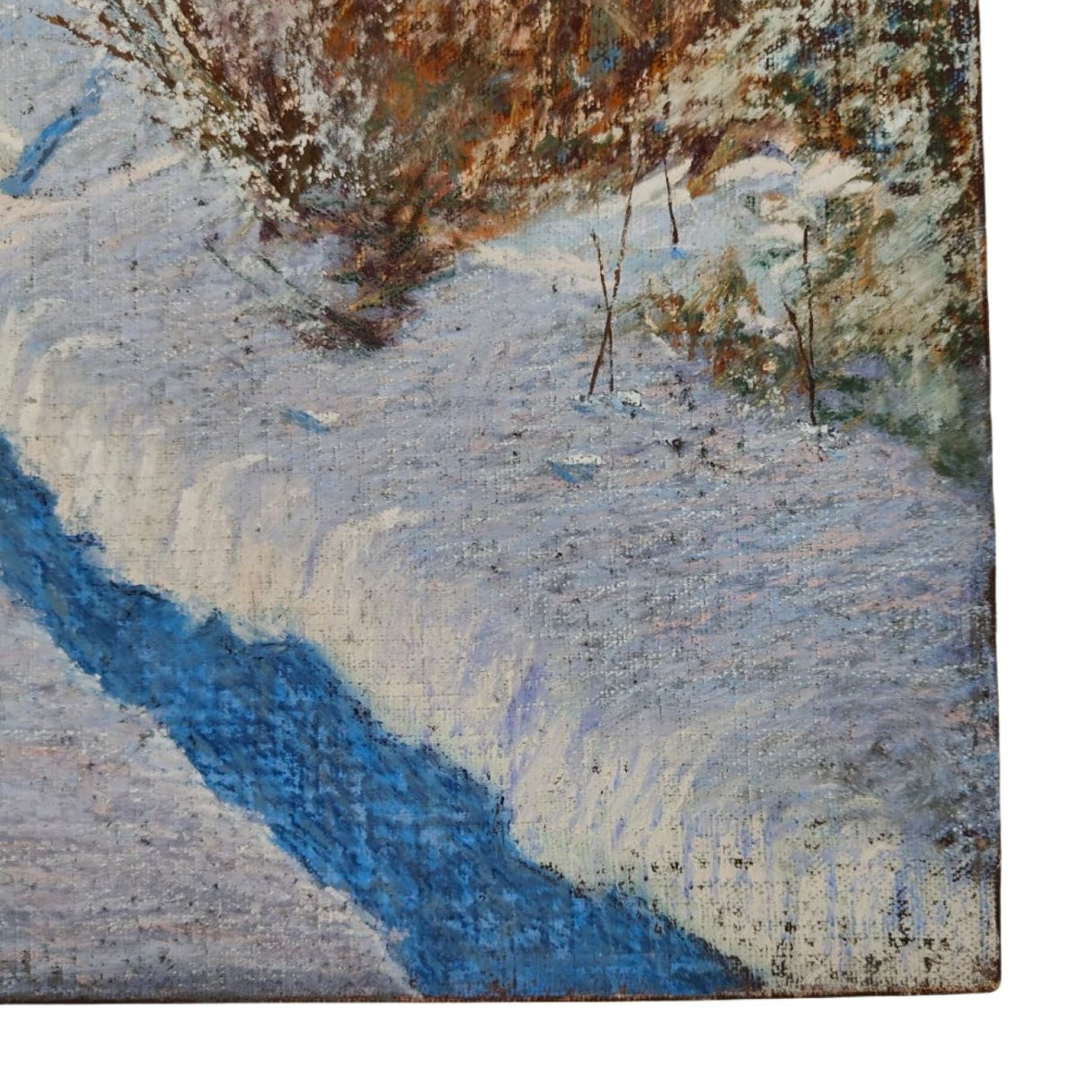 Oil On Canvas – Snowy Landscape – C. 1950 – Francesco Zonghi Lotti – Italy-photo-8