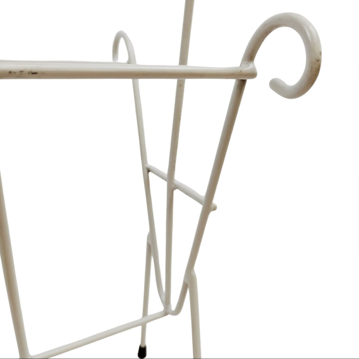 Paire de porte-revues en fer peint blanc, manufacture italienne, années 1970-photo-3