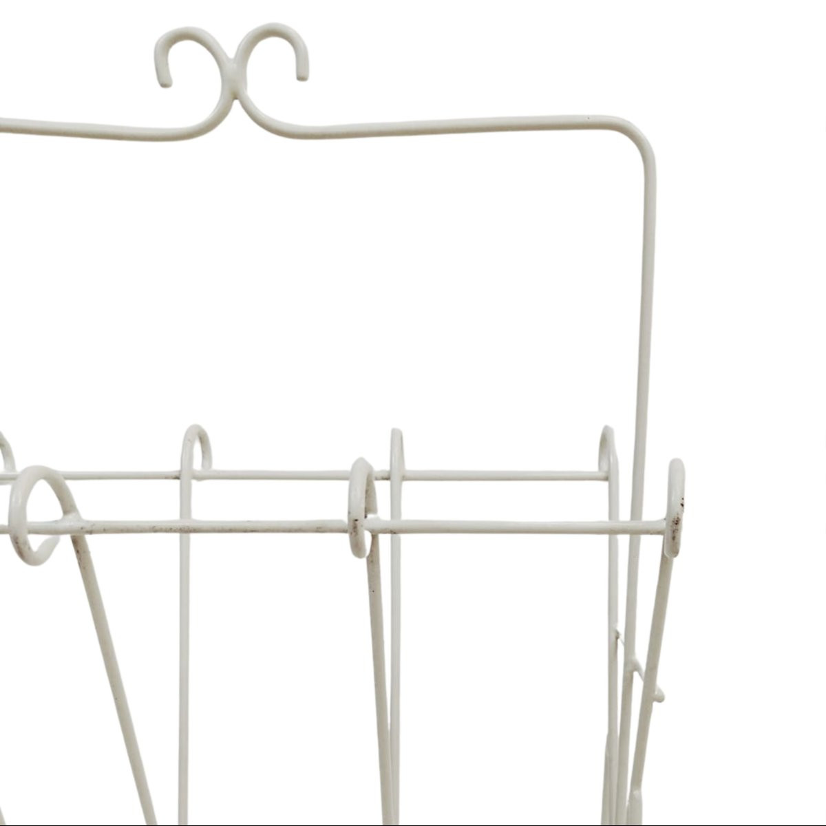 Paire de porte-revues en fer peint blanc, manufacture italienne, années 1970-photo-6