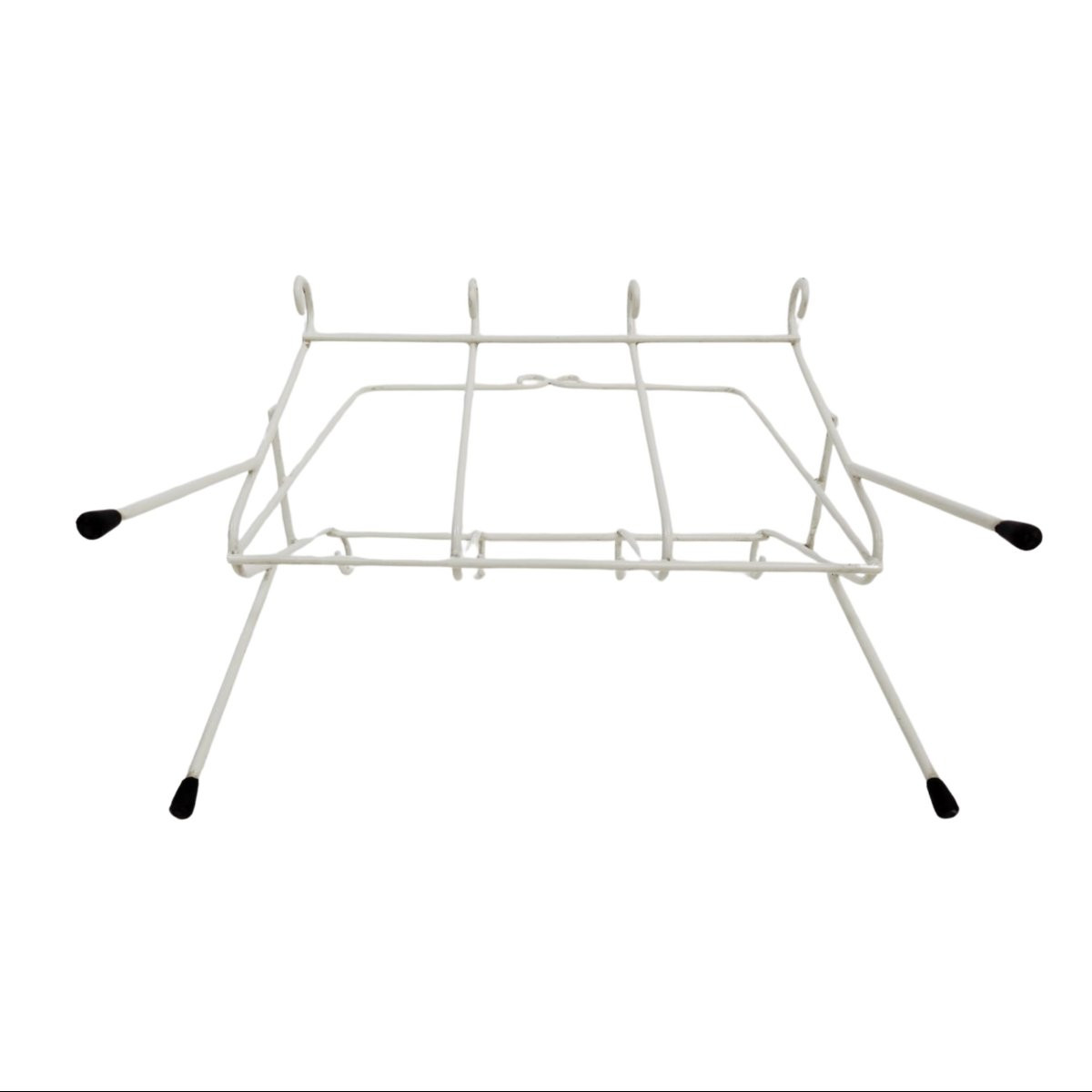 Paire de porte-revues en fer peint blanc, manufacture italienne, années 1970-photo-8