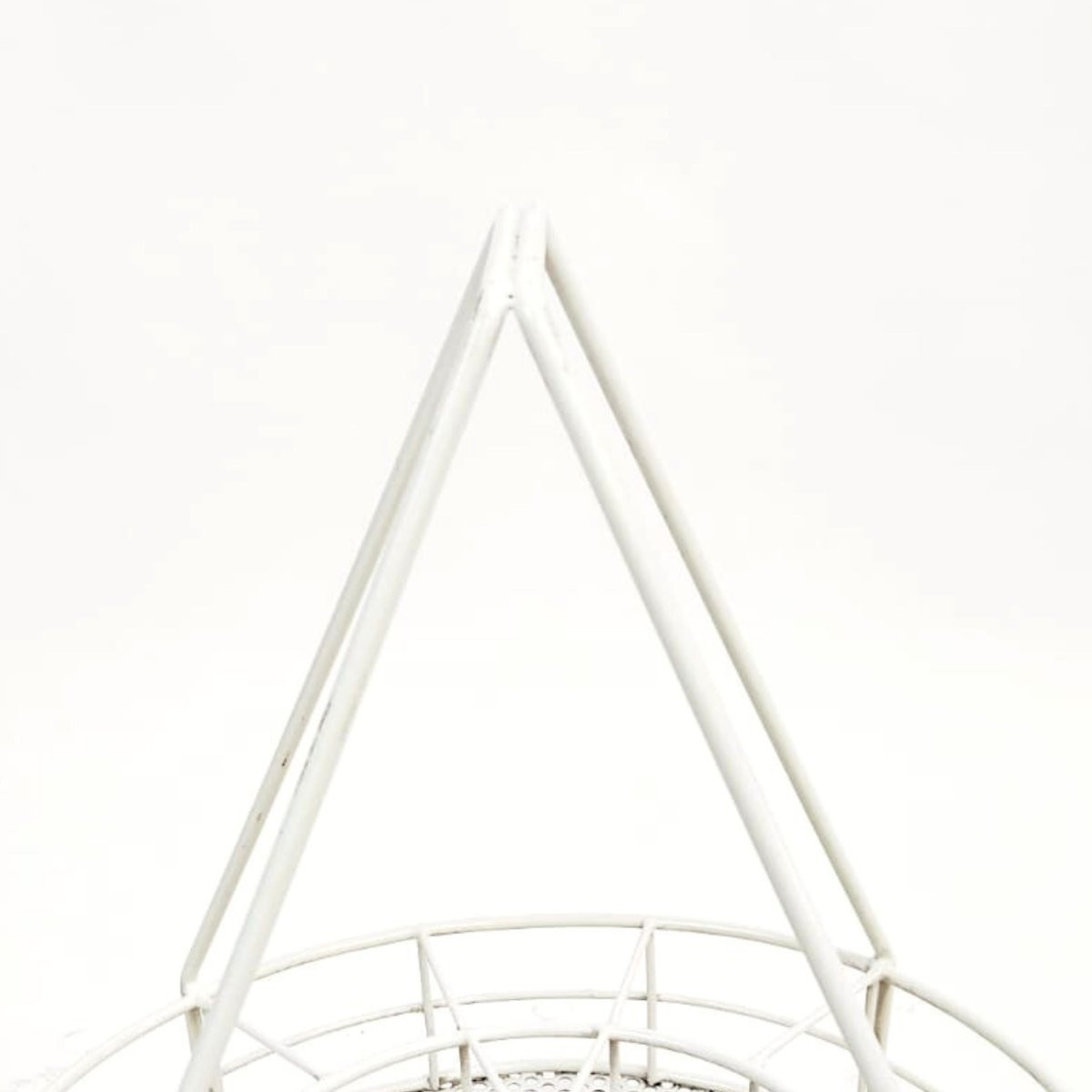 Porte-bouteilles en fer peint blanc, manufacture italienne, années 1970-photo-3