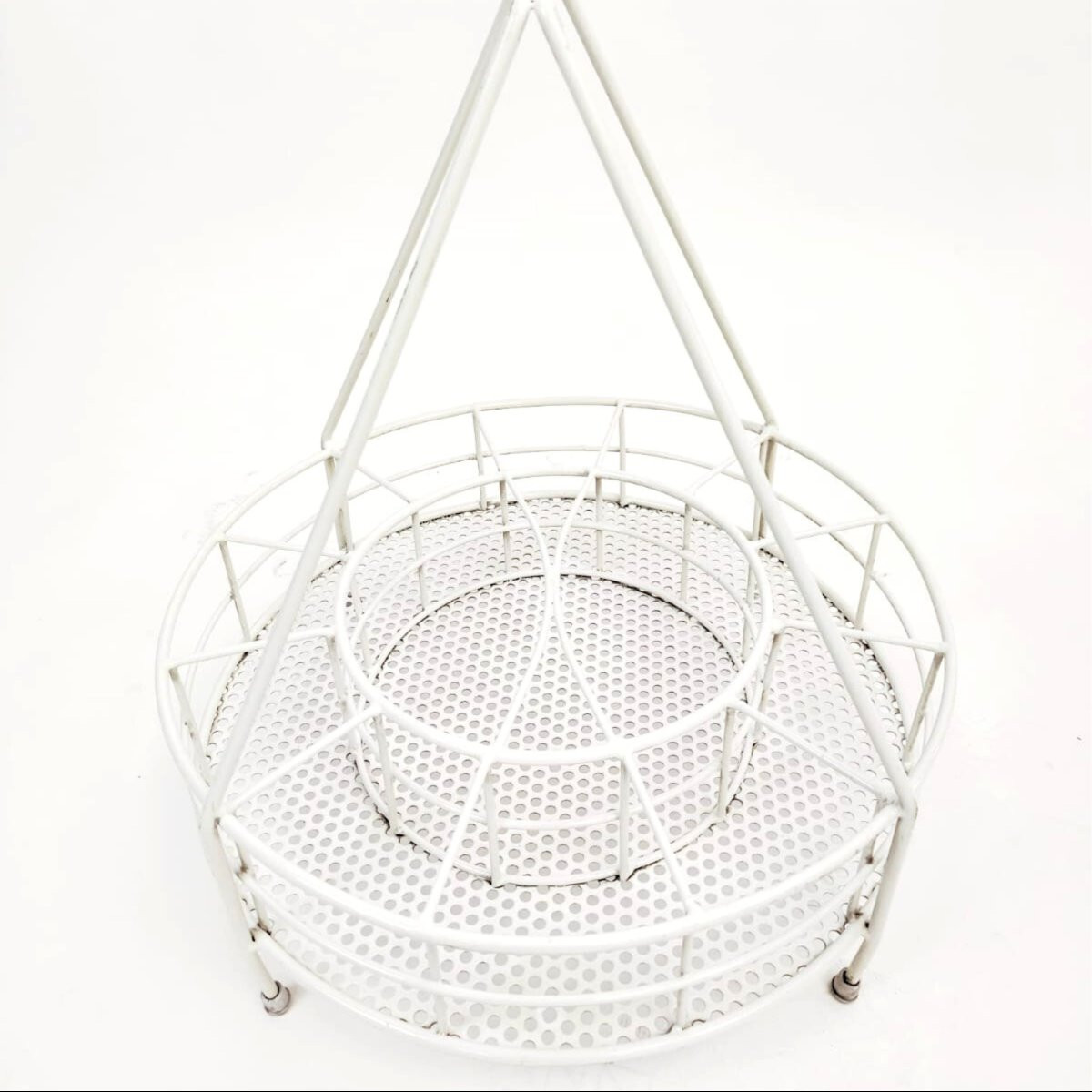 Porte-bouteilles en fer peint blanc, manufacture italienne, années 1970-photo-4