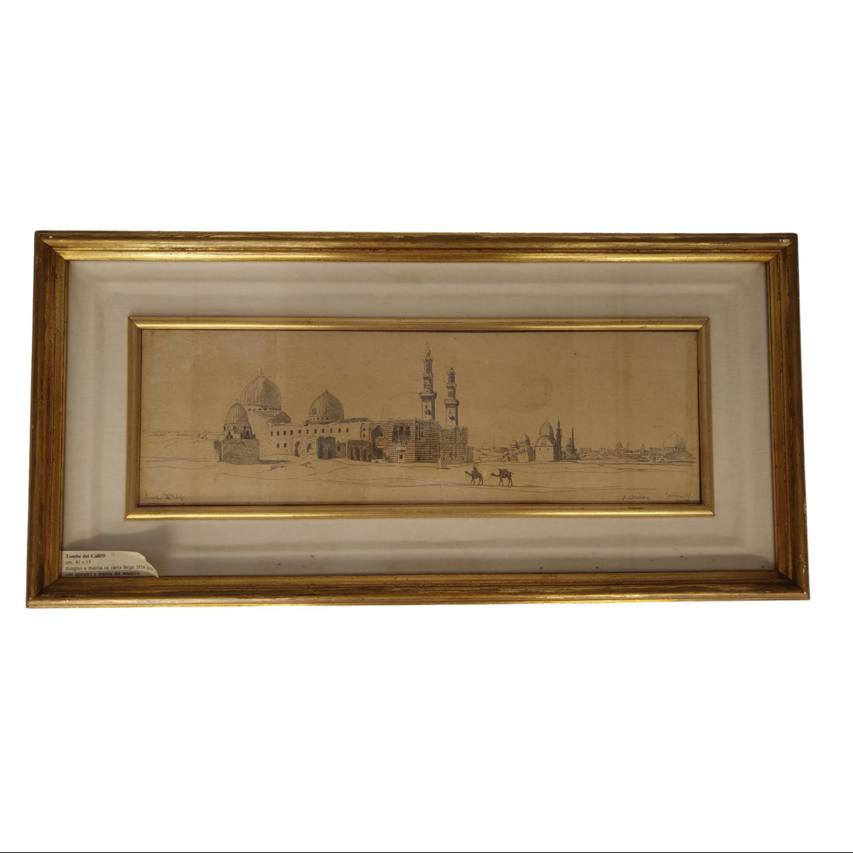 Alberto Pasini – Tombs Of The Caliphs, Cairo – Pencil On Paper, Circa 1860/70-photo-5