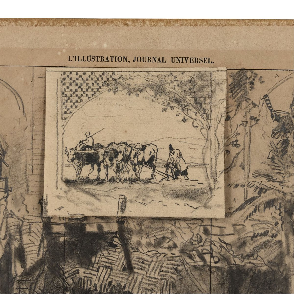 Alberto Pasini – Étude de sujets variés, crayon sur papier, vers 1860/70-photo-3