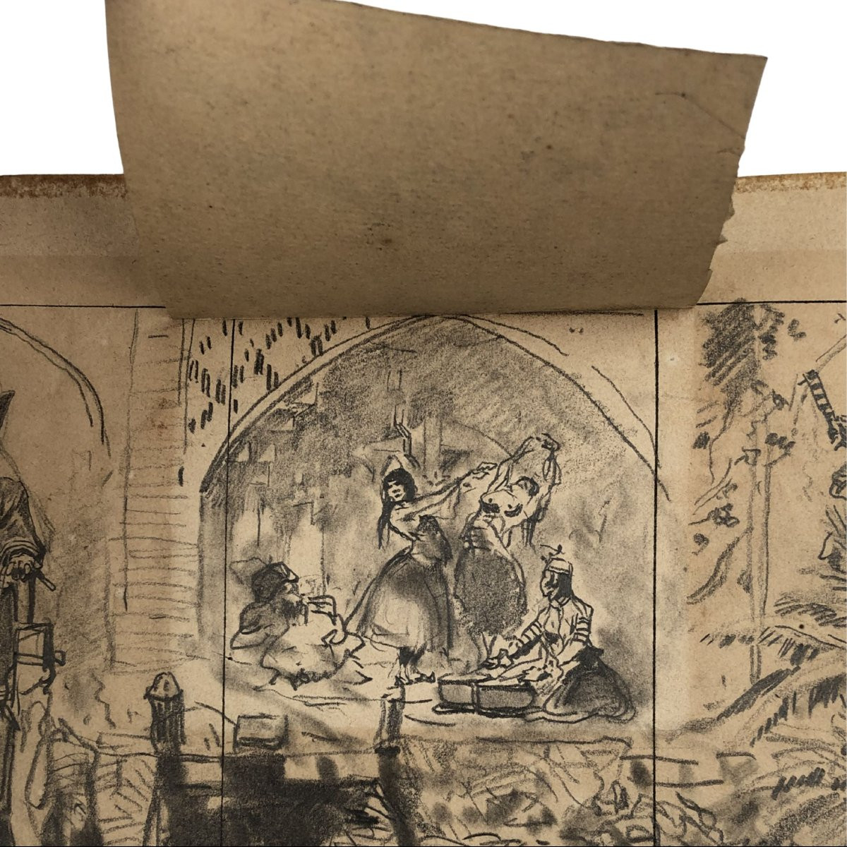 Alberto Pasini – Étude de sujets variés, crayon sur papier, vers 1860/70-photo-4