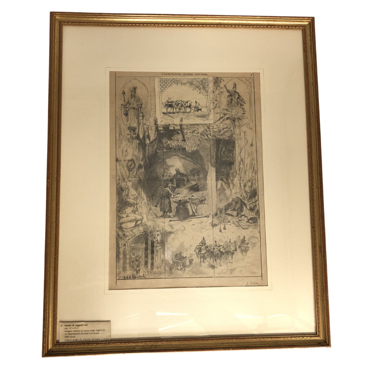 Alberto Pasini – Étude de sujets variés, crayon sur papier, vers 1860/70-photo-7