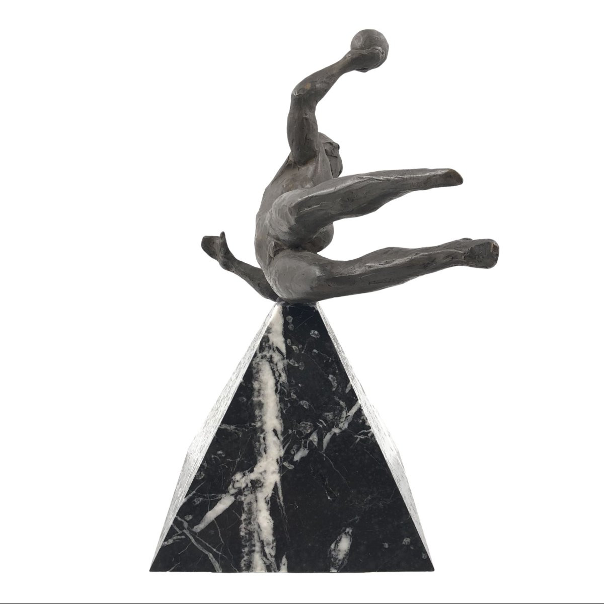 Maquette en bronze et marbre, L’uomo e lo sport, Angelo Maineri, 1999, Italie-photo-4
