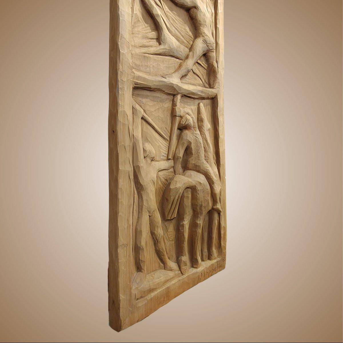 Wooden Bas-relief Panel By Renato Soppelsa, 1960, Italy-photo-4