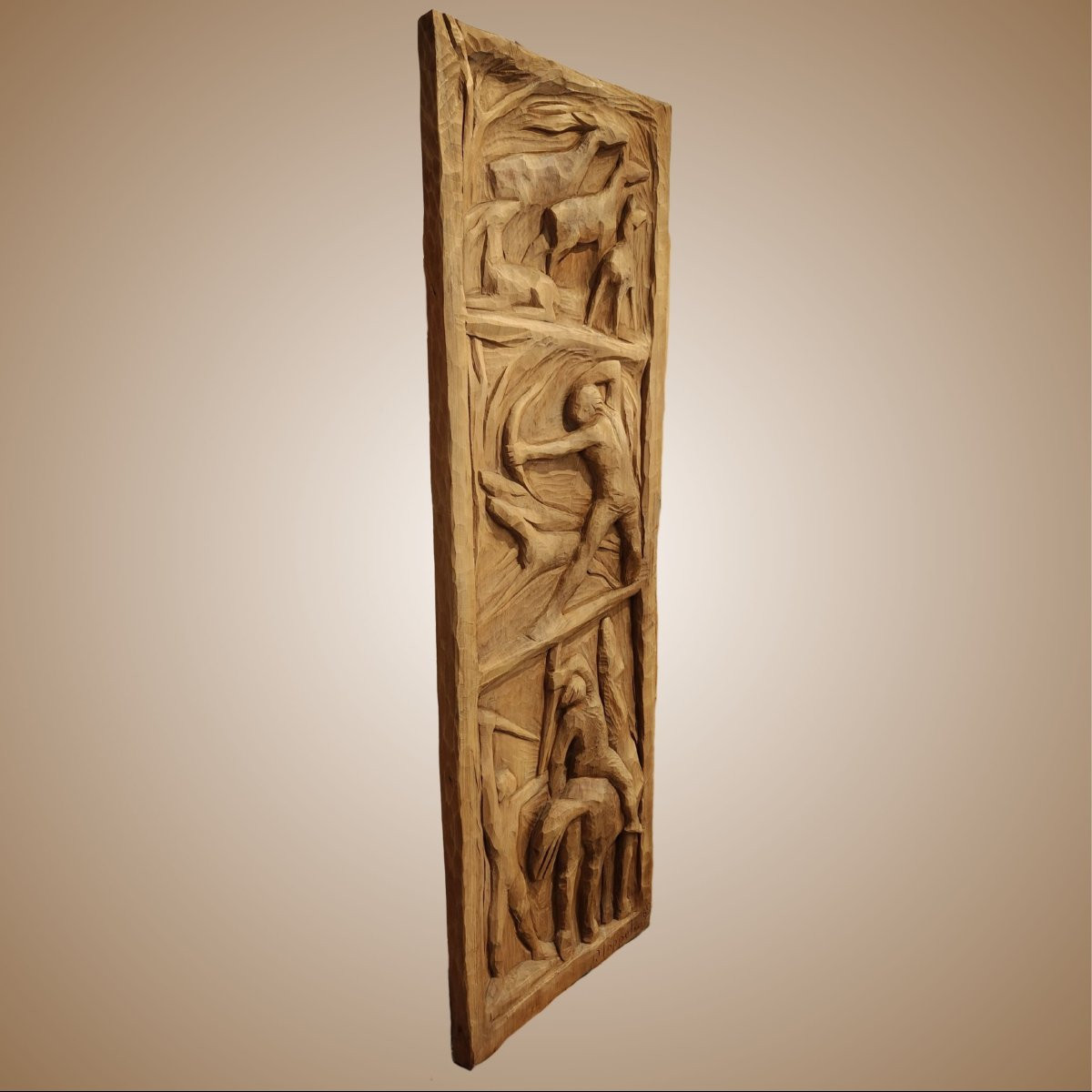 Wooden Bas-relief Panel By Renato Soppelsa, 1960, Italy-photo-2