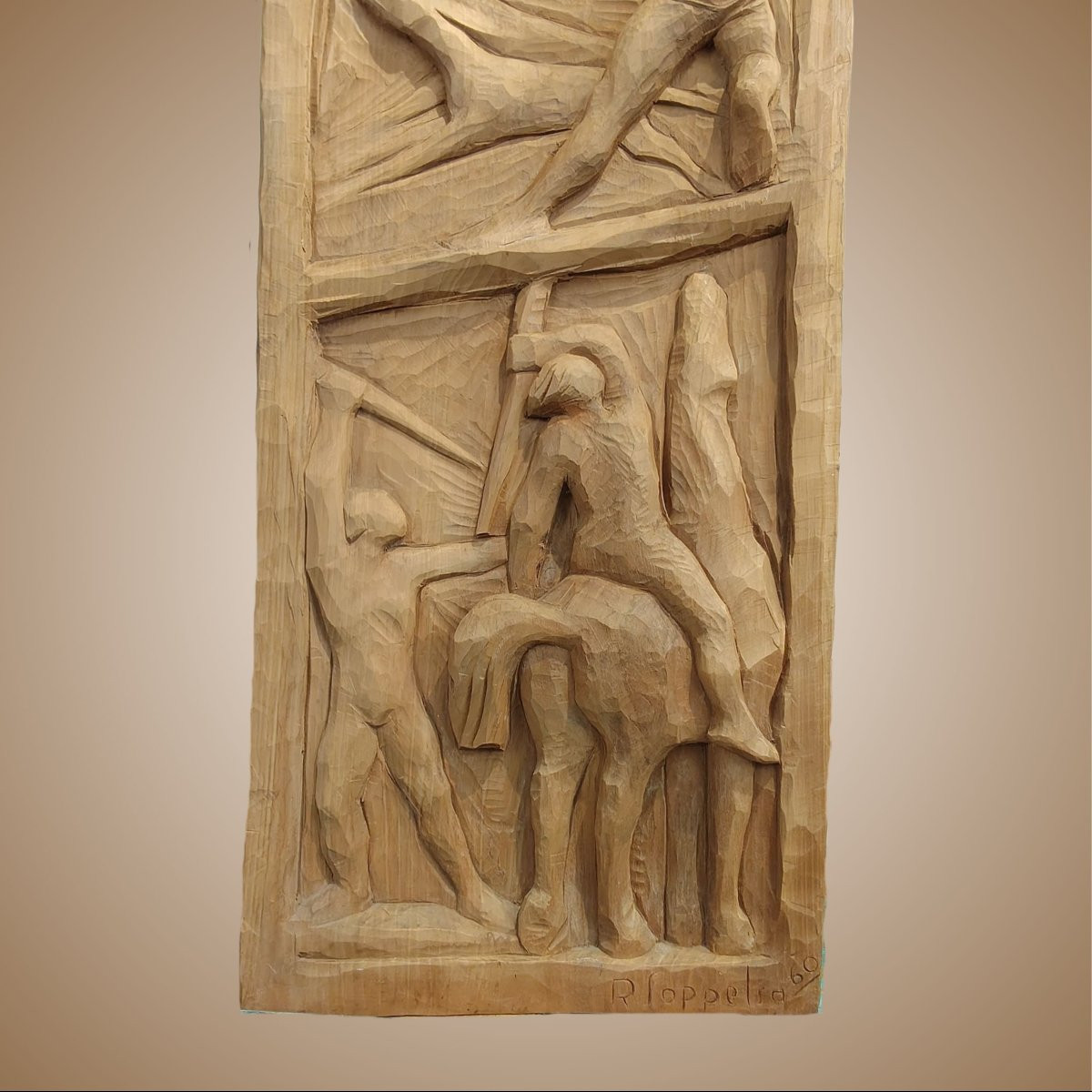 Wooden Bas-relief Panel By Renato Soppelsa, 1960, Italy-photo-7