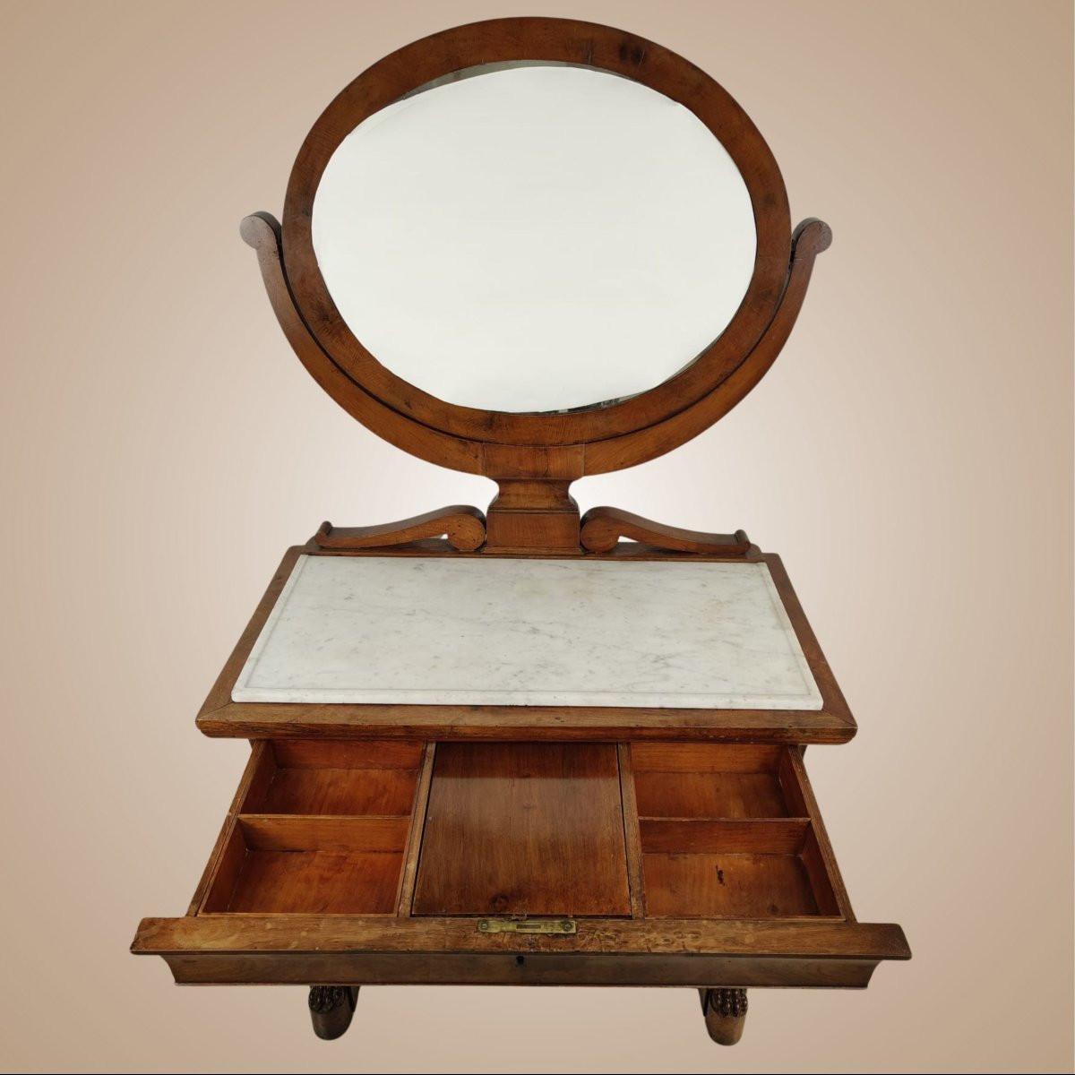 Console française de la première moitié du XIXe siècle, en bois d’acajou-photo-6