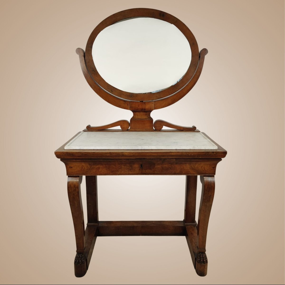 Console française de la première moitié du XIXe siècle, en bois d’acajou-photo-7