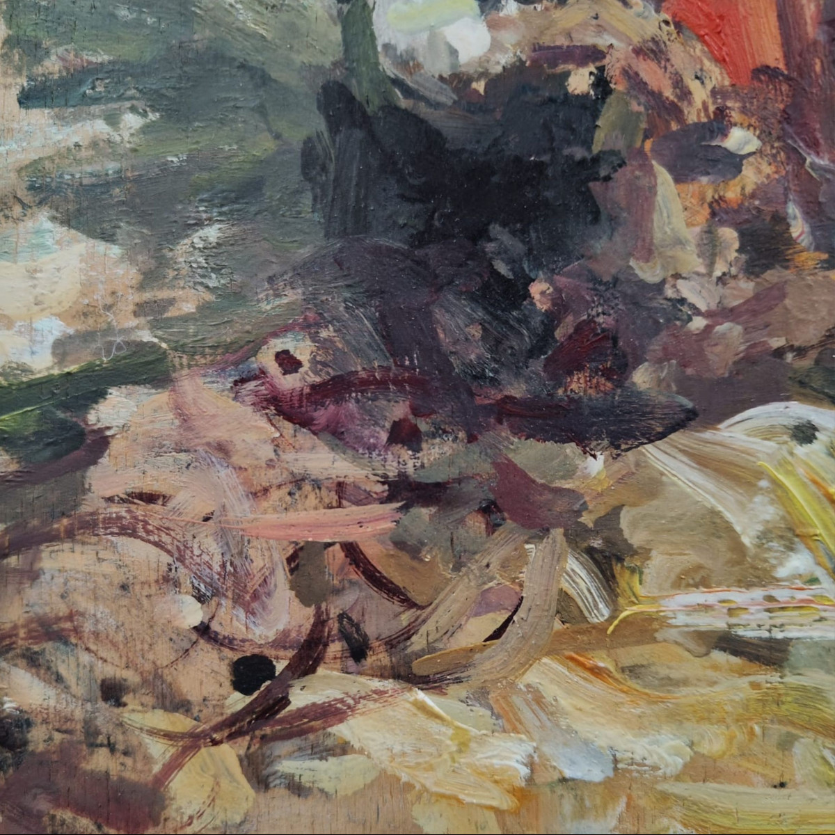 Luigi Pagan Huile sur bois "Chioggia. Veduta di Canal Vena"-photo-2