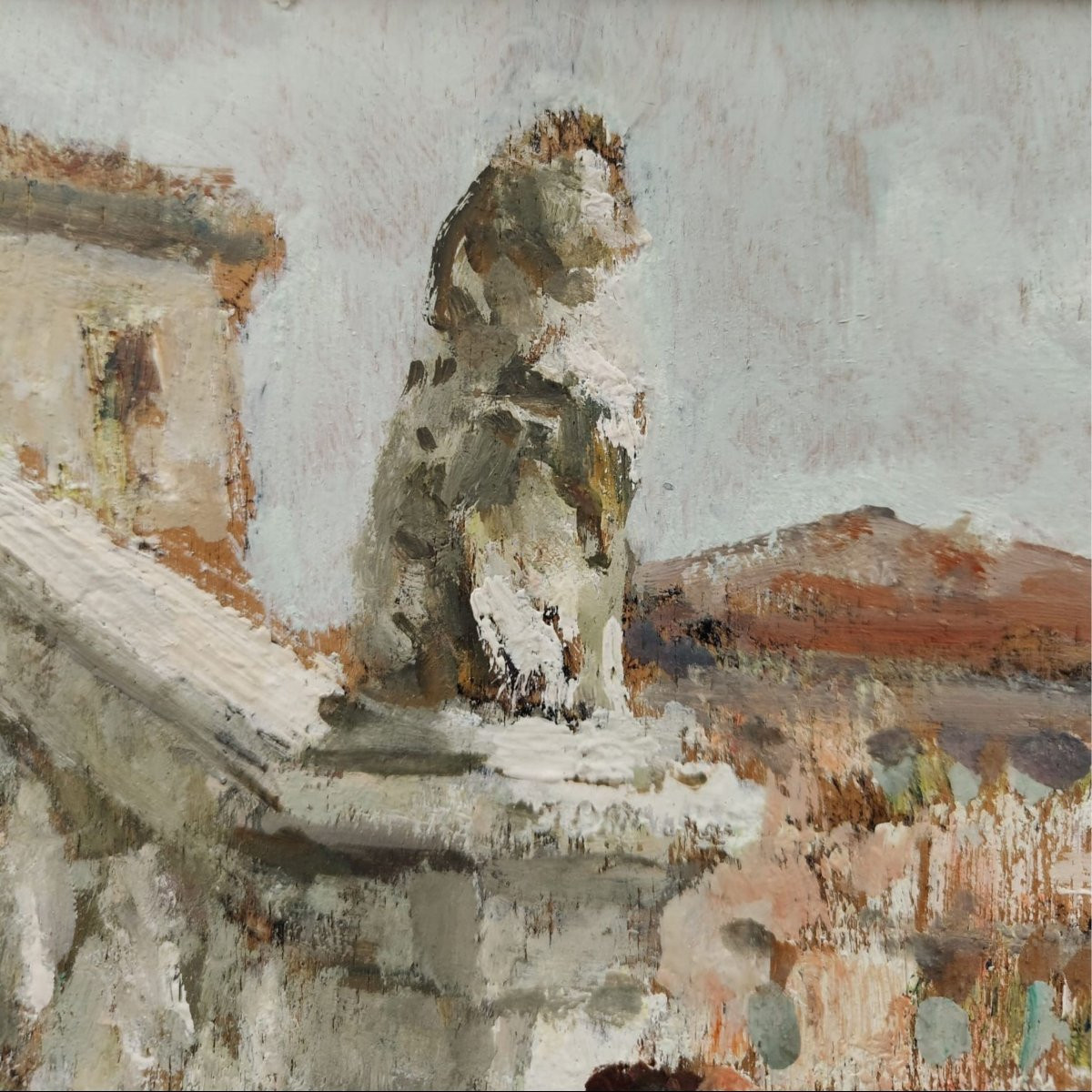 Luigi Pagan Huile sur bois "Chioggia. Veduta di Canal Vena"-photo-1