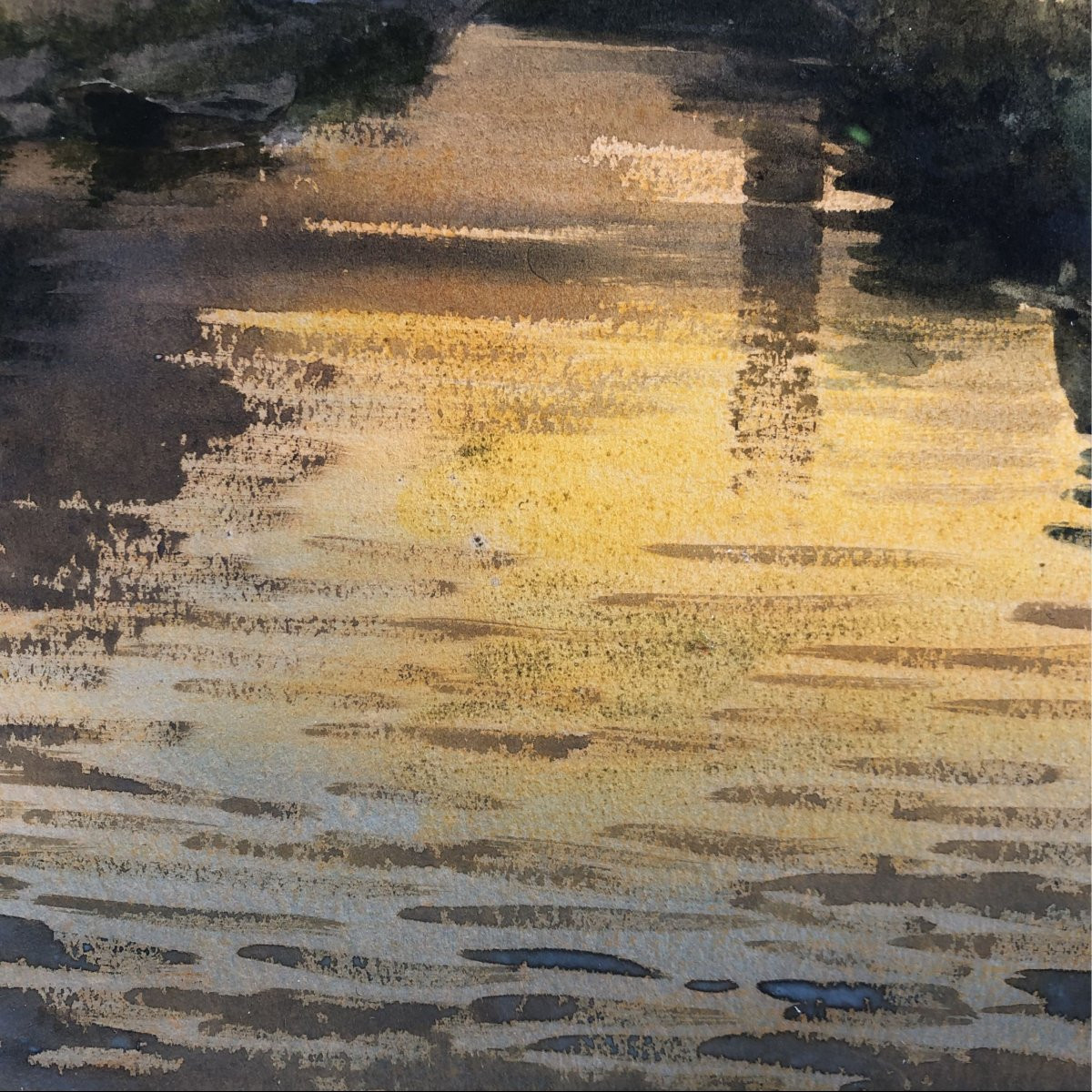 Watercolour Painting ‘torcello Island With The Devil's Bridge’, Alberto Prosdocimi, Early 20th -photo-2