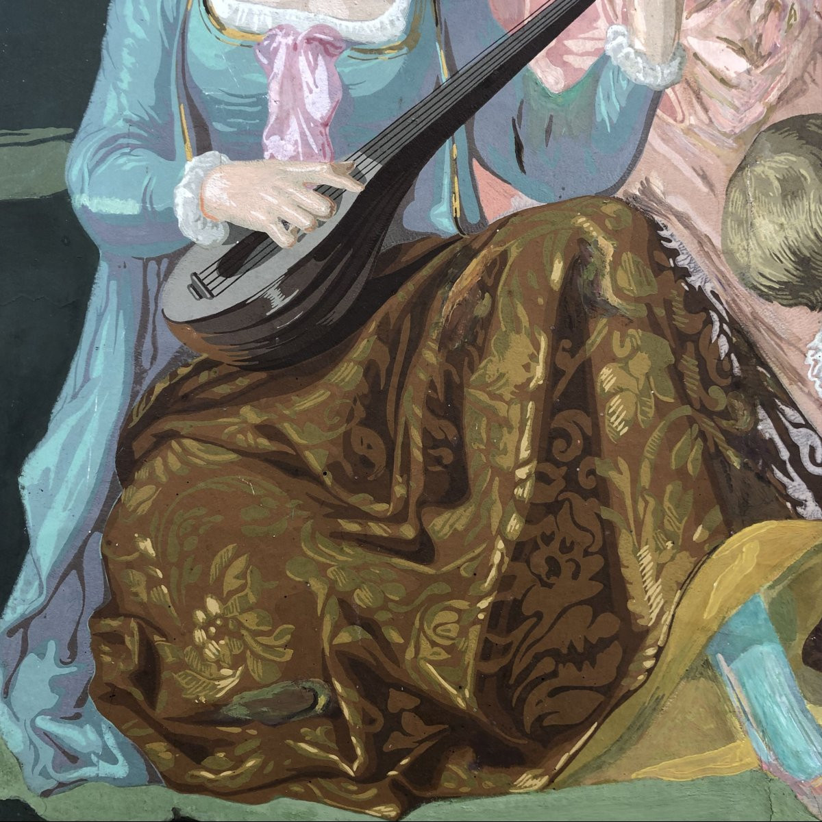 Tempera On Cardboard In The Pre-raphaelite Style, Ca. 1880-photo-1