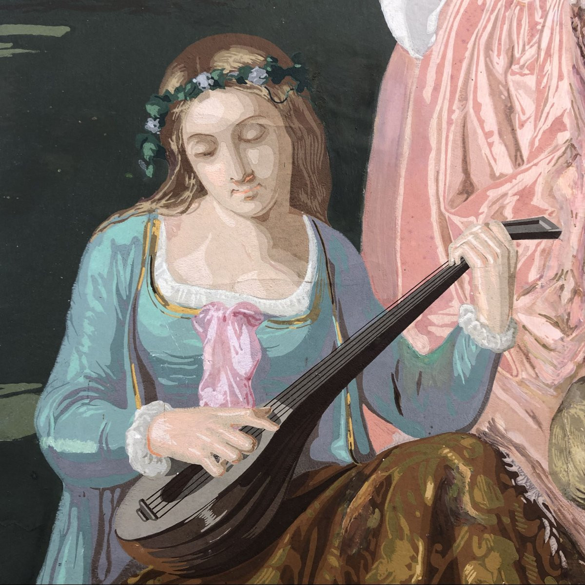Tempera On Cardboard In The Pre-raphaelite Style, Ca. 1880-photo-2
