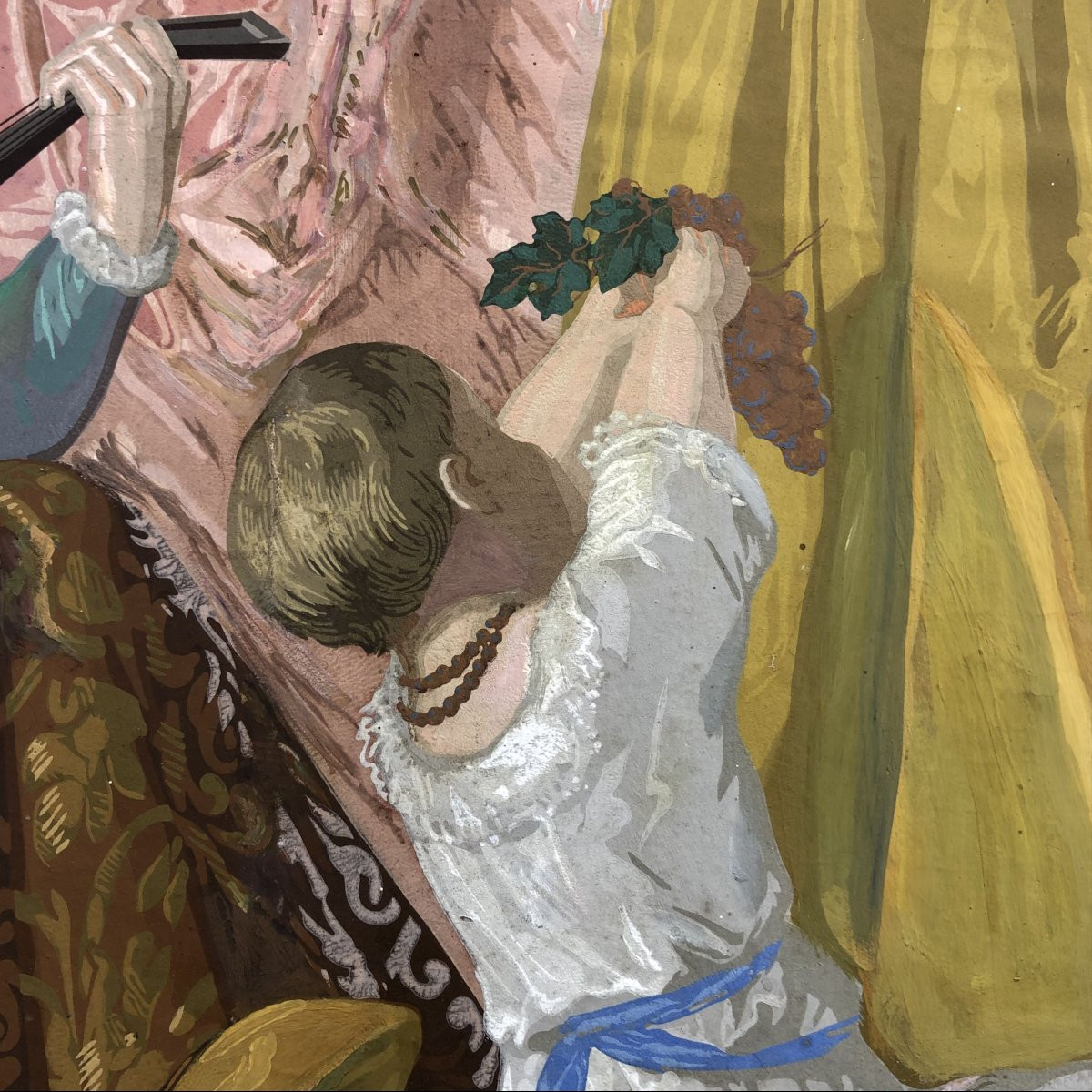 Tempera On Cardboard In The Pre-raphaelite Style, Ca. 1880-photo-3