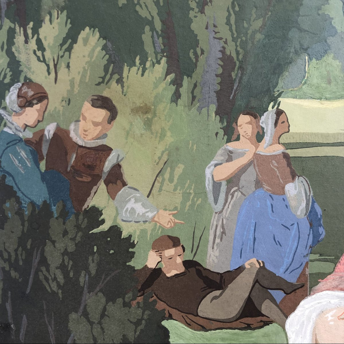 Tempera On Cardboard In The Pre-raphaelite Style, Ca. 1880-photo-6