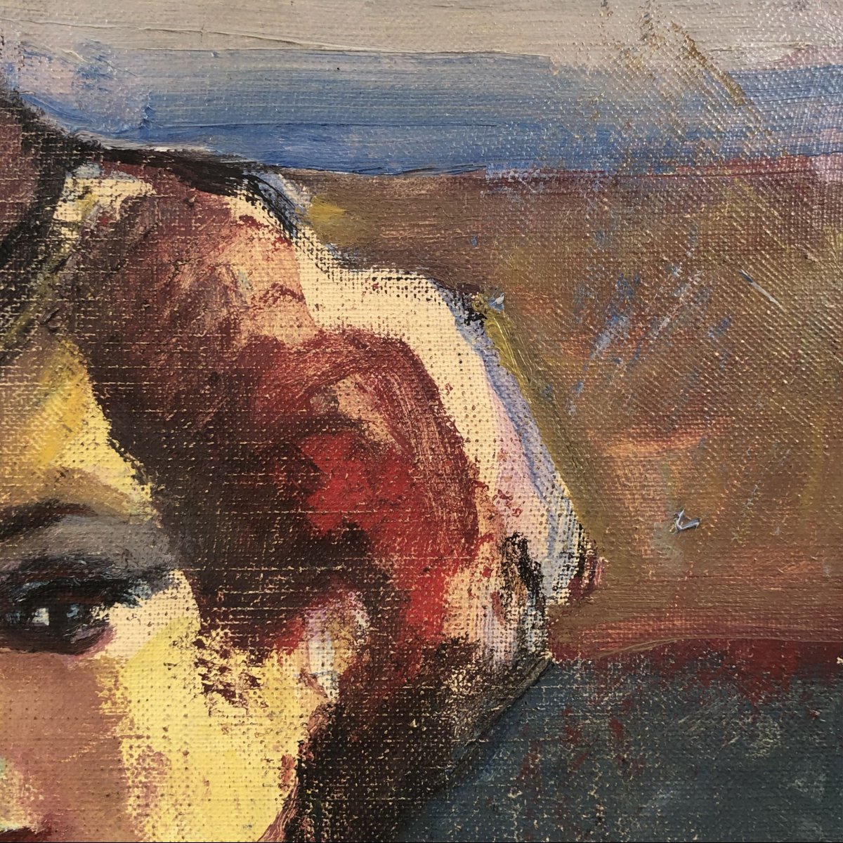 Oil On Canvas, Portrait Of A Woman By Mino Maccari, Ca. 1960-photo-4