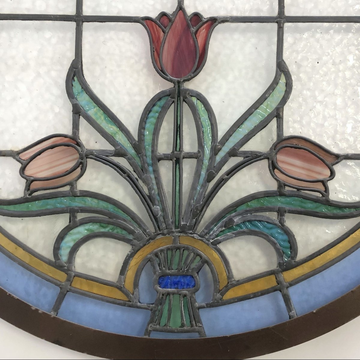 Vitrage à motifs floraux, France, vers 1920-photo-3
