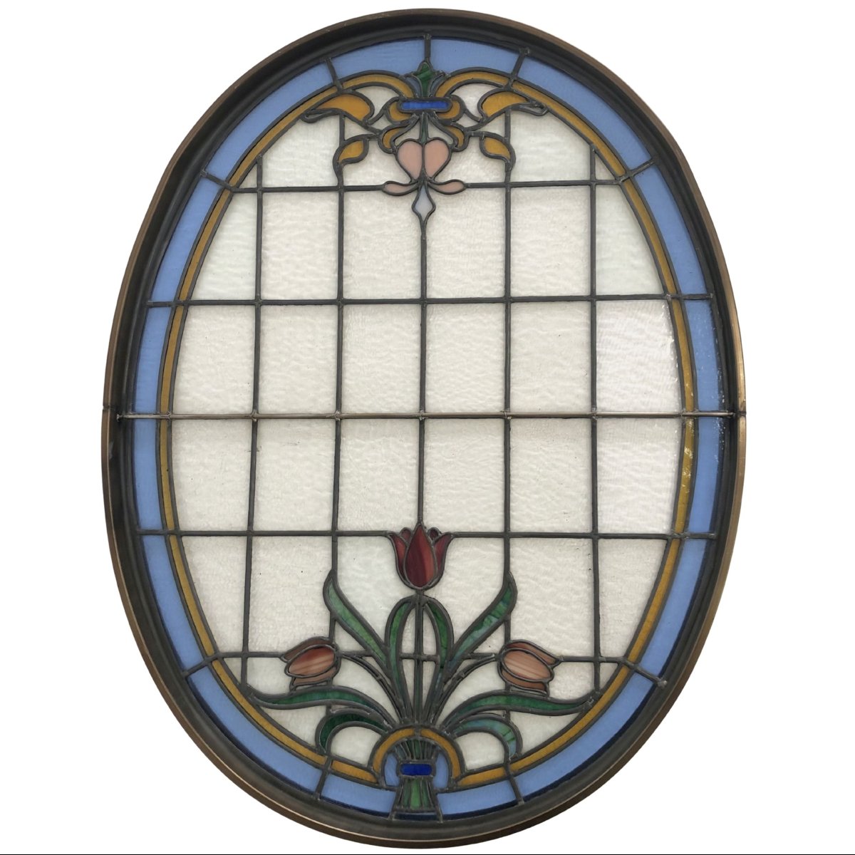 Vitrage à motifs floraux, France, vers 1920-photo-3