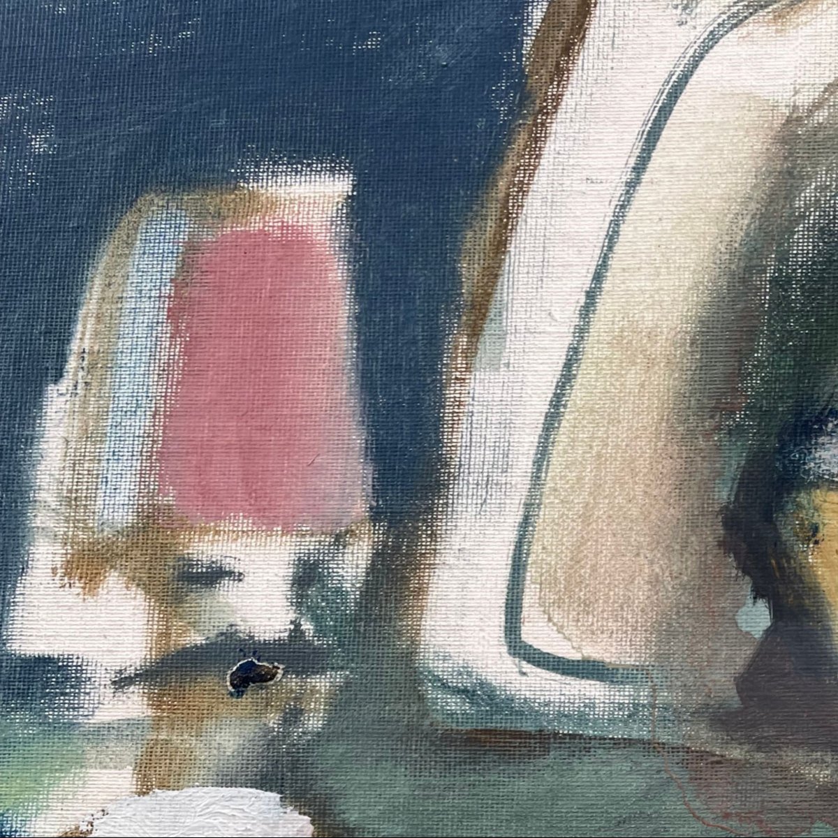 Oil On Canvas Mounted On Board By Mino Maccari, “signorina”, 1966-photo-1
