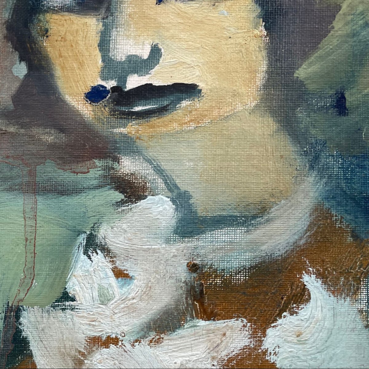 Oil On Canvas Mounted On Board By Mino Maccari, “signorina”, 1966-photo-3