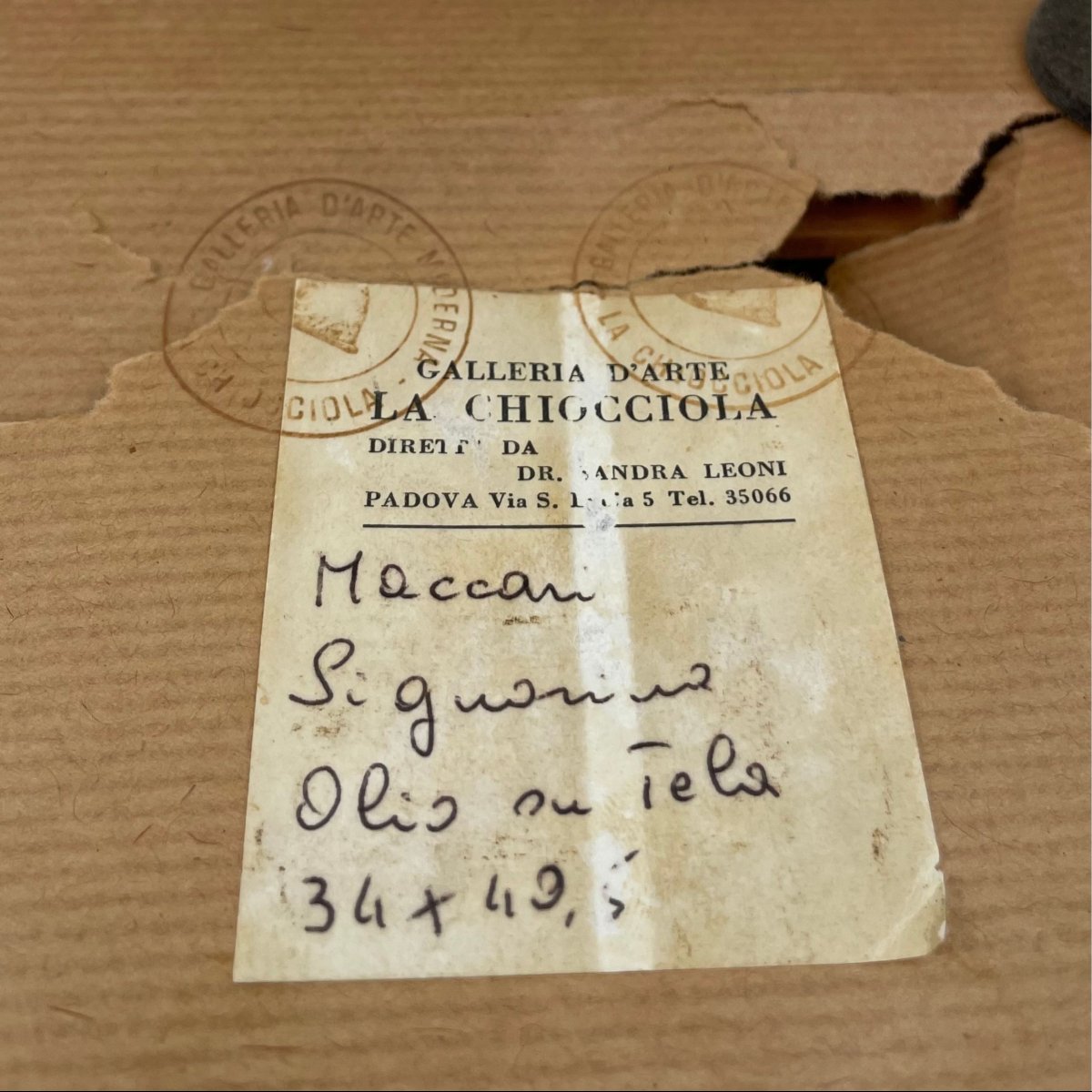 Oil On Canvas Mounted On Board By Mino Maccari, “signorina”, 1966-photo-5