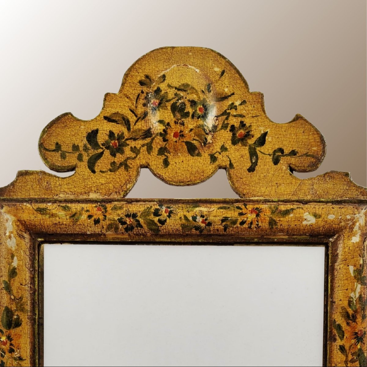 Petit miroir italien en bois laqué, fin du XVIIIᵉ siècle-photo-2