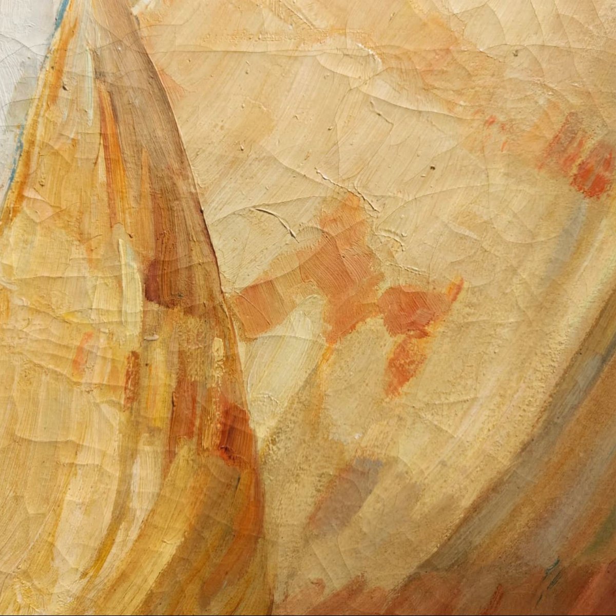 Angelo Brombo, Oil On Canvas, Two Bragozzo Sailing Boats Offshore, Circa 1920-photo-2