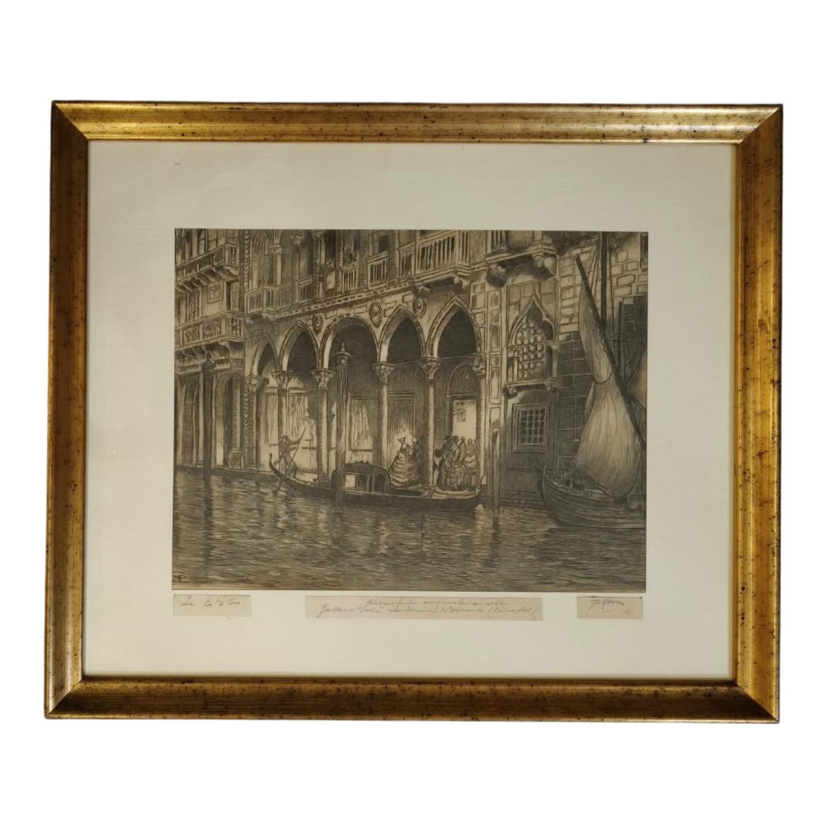 Pericle Menin, quatre eaux-fortes, vues de Venise, vers 1930-photo-4