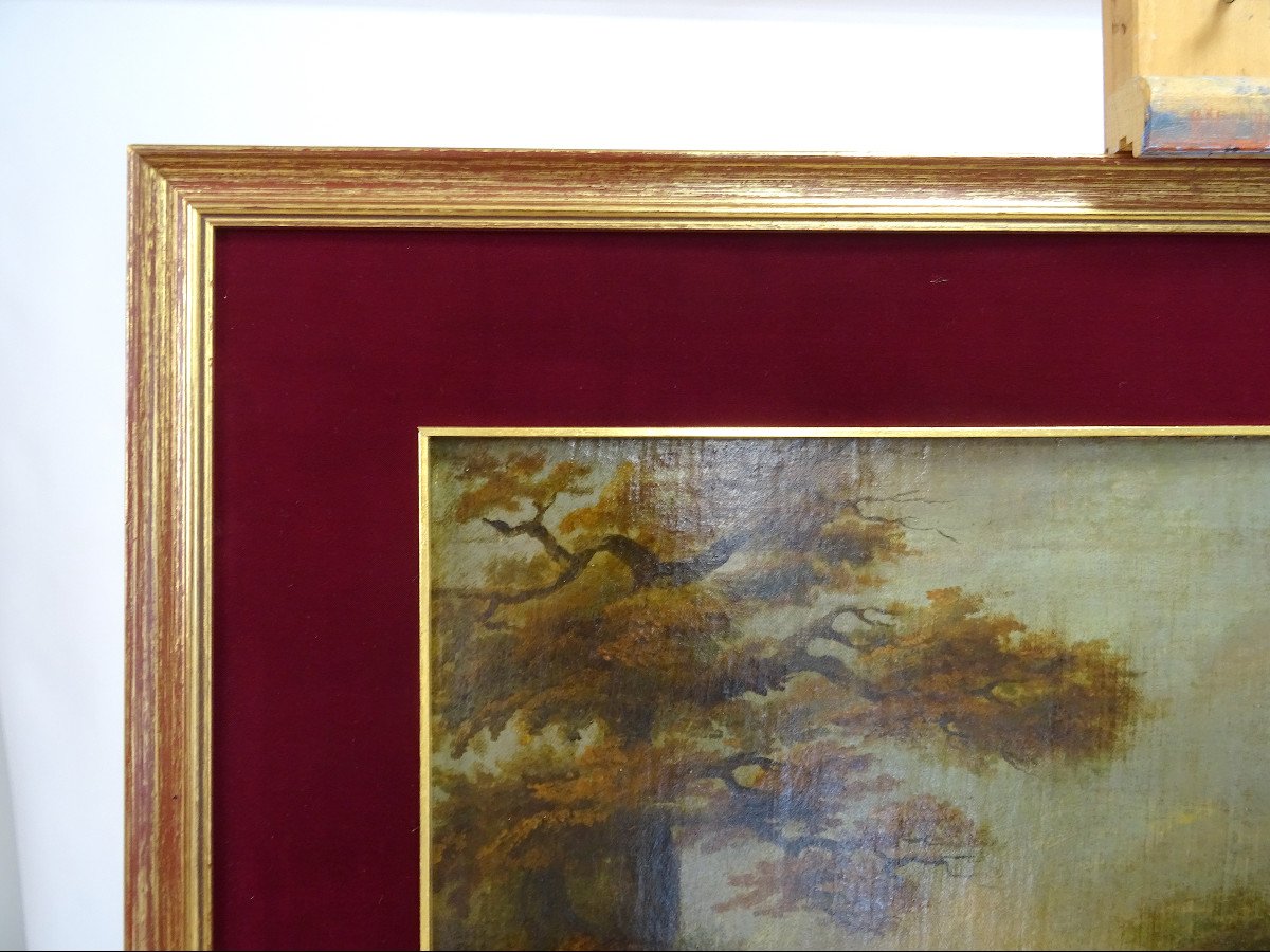 Paysage Avec Chien, Peinture à l'Huile Sur Toile, Angleterre XIXe Siècle-photo-3