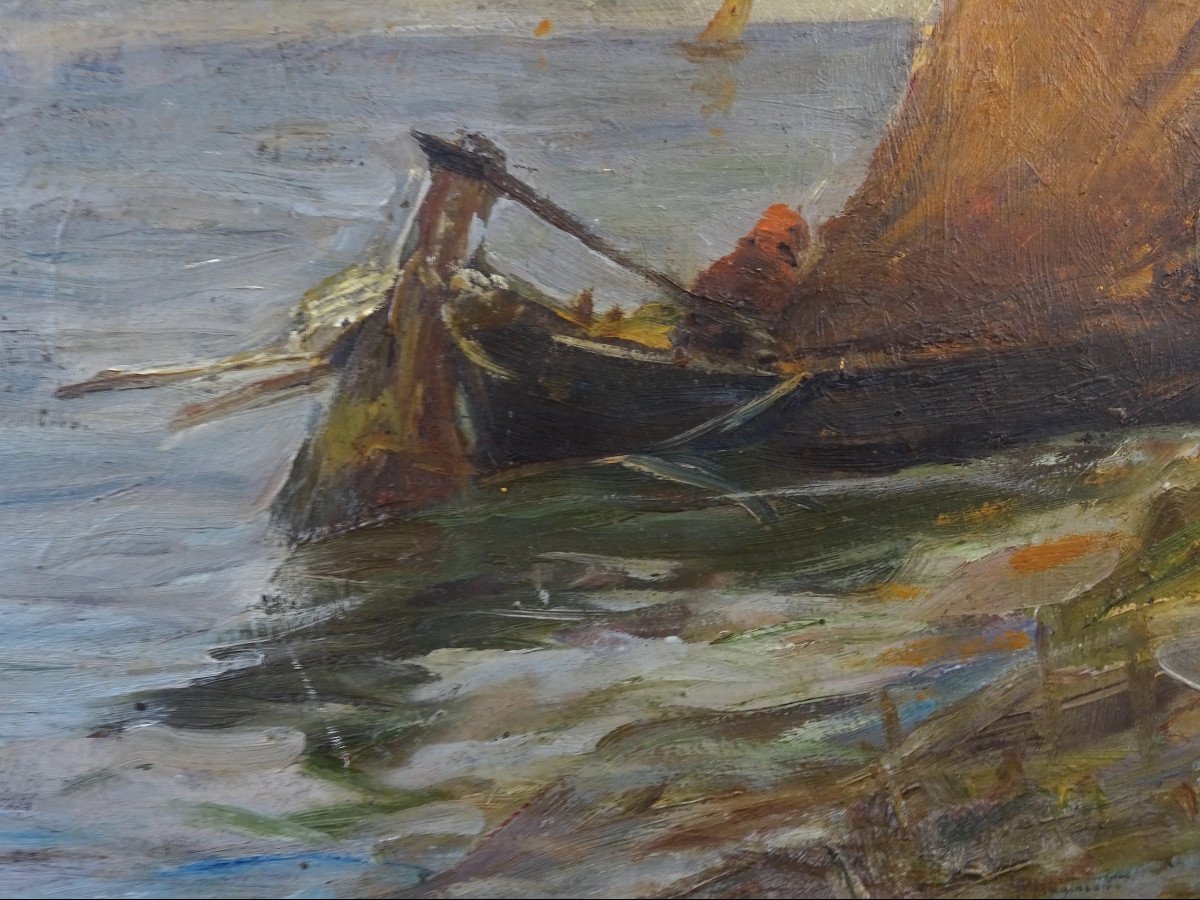 Painting 'vela' P. Fragiacomo, Circa 1910s-photo-4