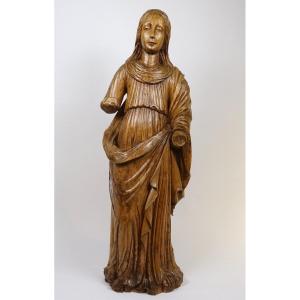 Sculpture en bois "figure féminine", fin du 15e siècle