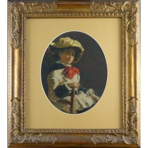 Portrait 'young Girl With A Red Bow', Venetian Ambitus