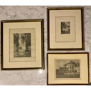 Photographs Of Turin By Domenico Riccardo Peretti Griva (set Of 3)