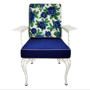 Chaise italienne en fer peint à dossier rabattable, vers 1970