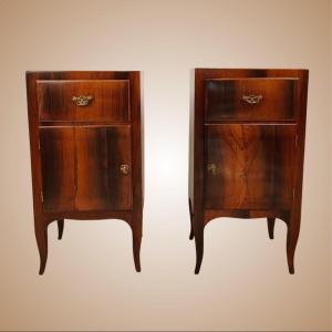 Pair Of Rosewood Nightstands, Made In Veneto, Late 18th Century To Early 19th Century