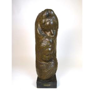 Bronze Sculpture, "maternity" By Francesco Falcone 1927