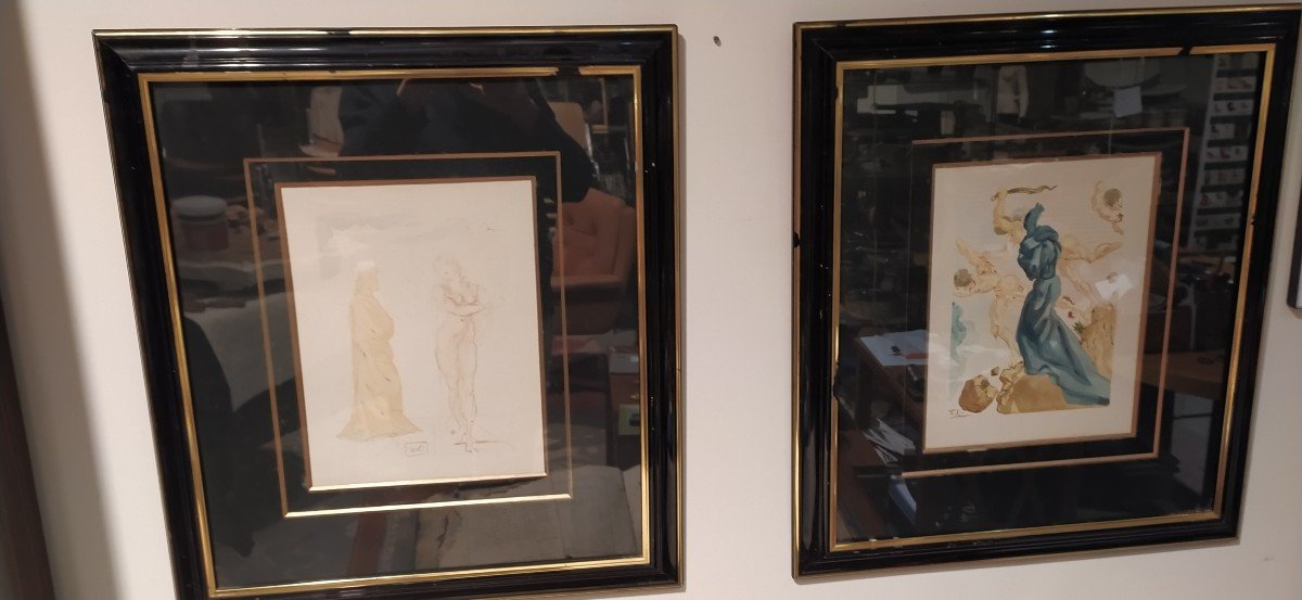 Salvatore Dali The Divine Comedy Two Woodcuts-photo-2