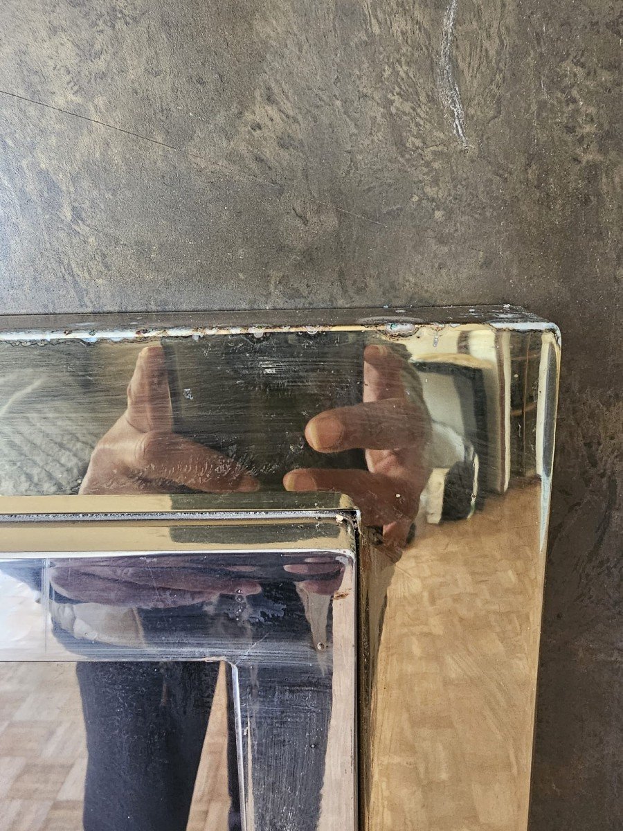 Grand Miroir 70 Belgo Chrome laiton et acier-photo-4
