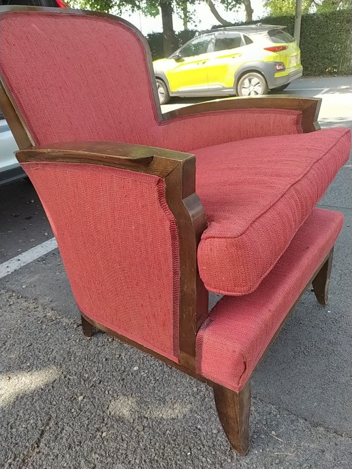 Maison Leleu Grande Bergere En Acajou-photo-8