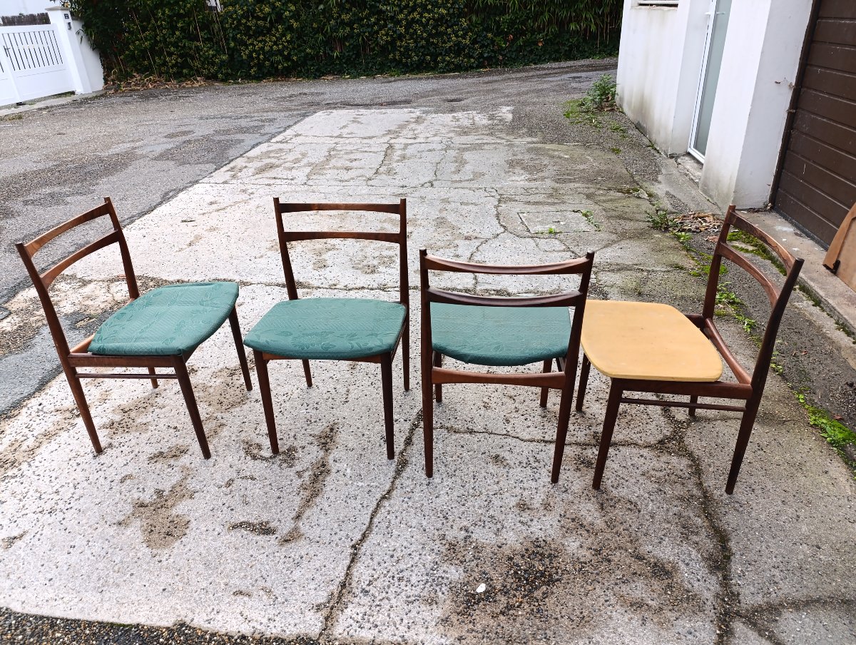 Henri Rosengren Hansen, 4 Chaises En Palissandre De Rio-photo-2