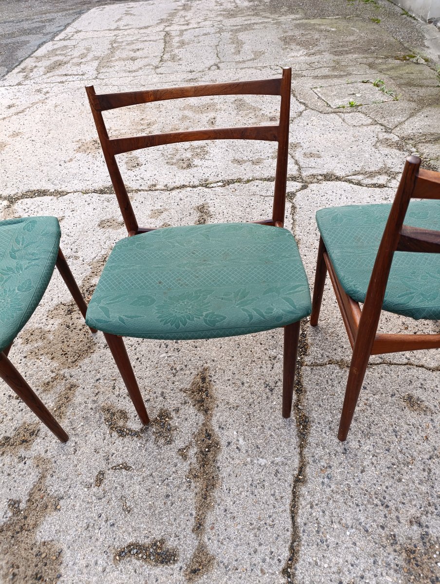 Henri Rosengren Hansen, 4 Chaises En Palissandre De Rio-photo-3