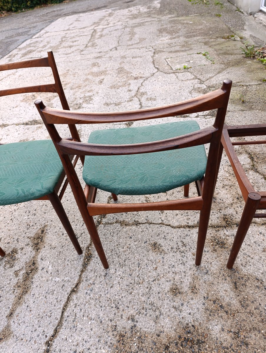 Henri Rosengren Hansen, 4 Chaises En Palissandre De Rio-photo-6