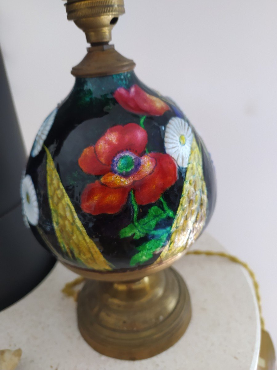 Camille Fauré Small Enameled Lamp-photo-2